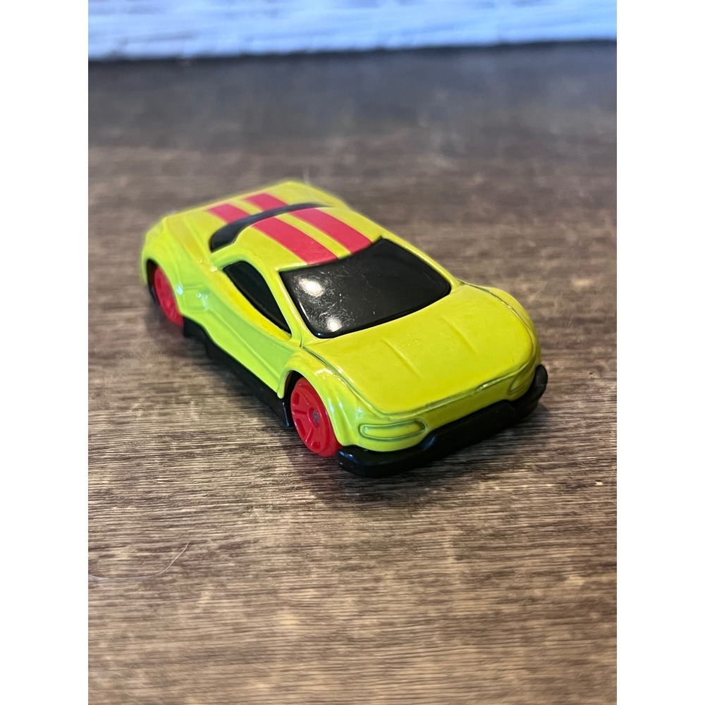 Maisto Yellow With Red Stripes + Wheels 1:64 Race Car Loose Die Cast EUC